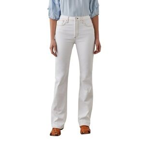 NWT Rails Sunset Slim Flare Salt White Contrast Stitch Denim Jeans 70’s Retro 25
